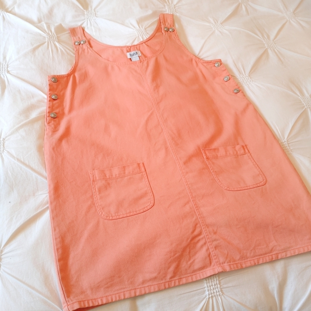 Sostanza contemporary apparel 90s peach denim jumper dress. Size XL.